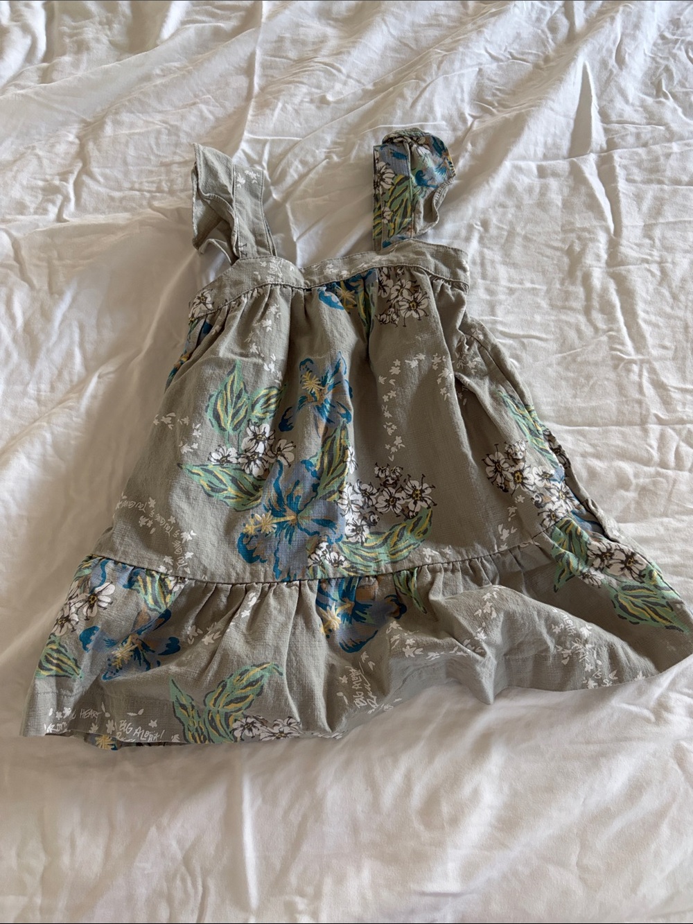 PATALOHA Floral Ruffle Sundress with Blue & Green Accents